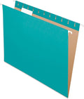 Pendaflex Recycled Hanging Folders, Letter Size, Aqua, 1/5 Cut, 25/BX (81616)