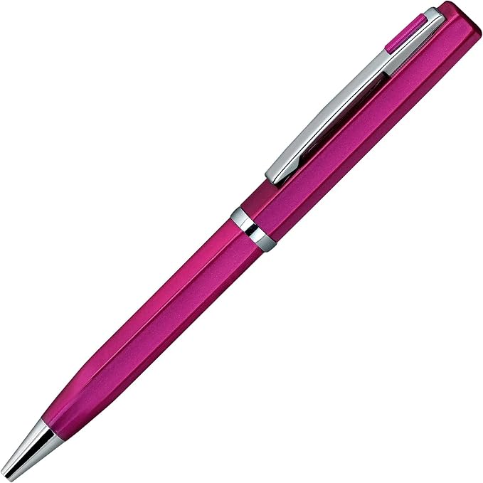 Lanier Licia Ballpoint Pen - Shiny Chrome Ring & Parts with Medium Tip 0.7mm Cross Style Refill (with Accents - White or Black or Pink or Purple)