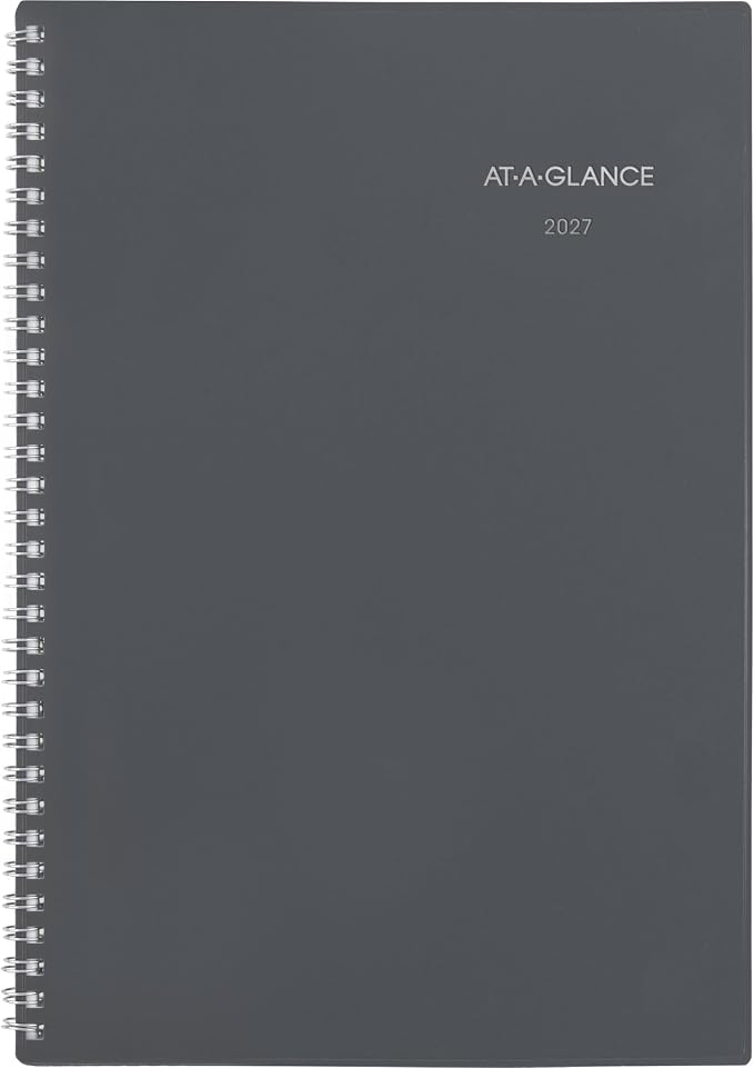 AT-A-GLANCE 2027 Planner, Weekly & Monthly, 5" x 8", DayMinder, Gray (GC2000727)
