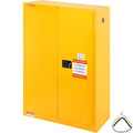 VEVOR Flammable Cabinet, 45 Gal, 18" x 43" x 65", Yellow | Cold-Rolled Steel, Explosion Proof, 2 Adjustable Shelves, 2 Manual Doors, Industrial Use