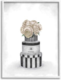 Stupell Industries Fashion Flower Box Stack Neutral Grey Painting, Design by Ziwei Li White Framed Wall Art, 11 x 14