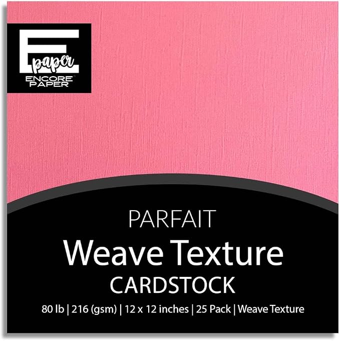Parfait—12x12 Textured Cardstock | 80lb Textured Pink Scrapbook Paper | Premium Cardstock for Cricut Cutting | 25 Sheets