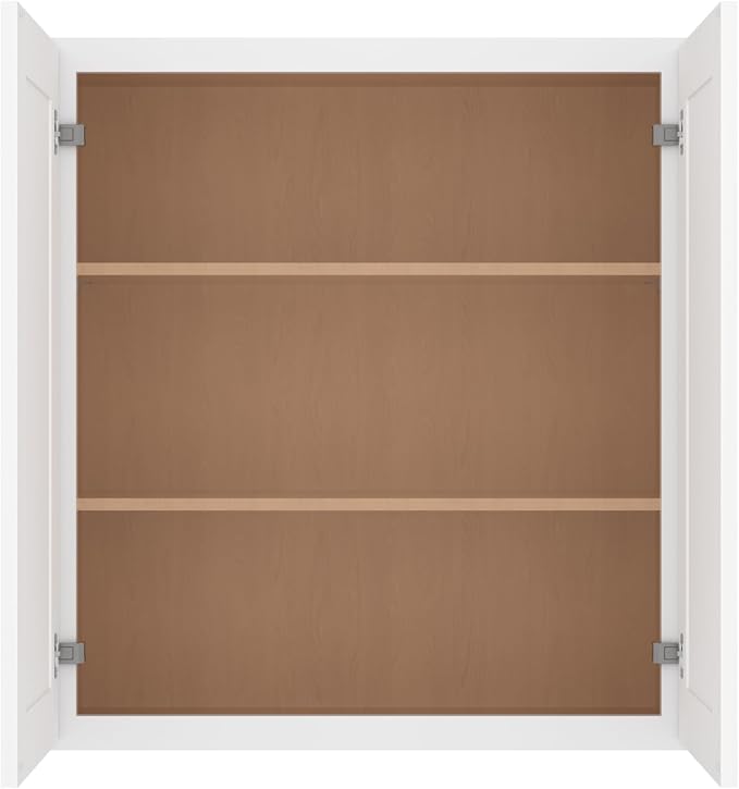 Furinno Shaker Wall Kitchen Cabinet 2-Doors-2 Shelves, Ready to Assemble, 12 D x 33 W x 36 H, White