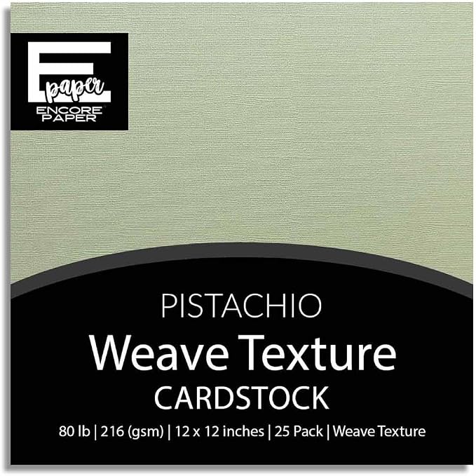 PISTACHIO—12x12 Textured Cardstock | 80lb Textured Green Scrapbook Paper | Premium Cardstock for Cricut Cutting | 25 Sheets