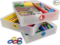 Ultimate Office TierDrop Supply Drawers, 9w x 12d x 2.25h, Set of 3, Clear | Color-coded finger rings for easy access to contents; stores desk accessories and supplies; designed for TierDrop organizers