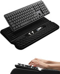 Wrist Rest for Computer Keyboard, 2 in 1 Keyboard Wrist Support Pad, Memory Foam Keyboard Riser Holder Lift Tray with Wrist Pad for Easy Typing for Office Desk, Home, School (Round Black)