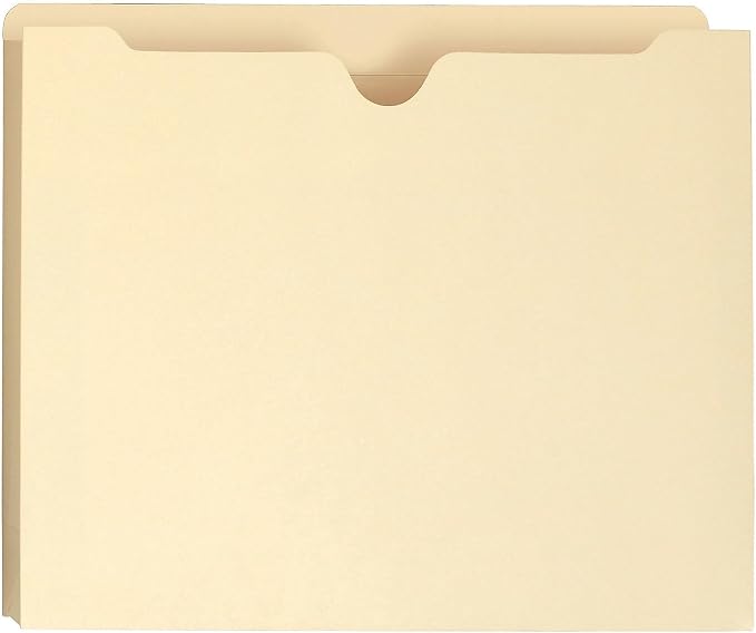 Smead File Jacket, Reinforced Straight-Cut Tab, 1-1/2" Expansion, Letter Size, Manila, 50 per Box (75540)