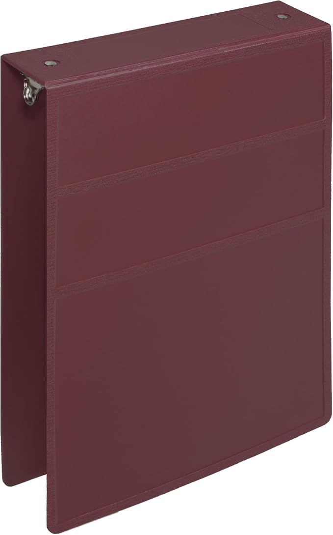 Carstens 2-Inch Heavy Duty 3-Ring Binder - Top Opening, Wine, Durable Plastic, Precision No-Gap Rings, Waterproof Cover, No Pockets, Holds 300 US Letter Sheets, BPA-Free, Made in USA (2873-3R)
