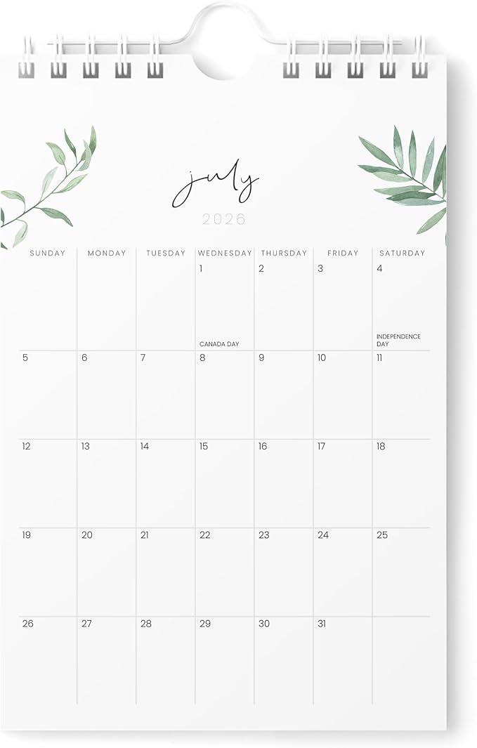 Karto Small Wall Calendar 2026-2027 6x9 in - Greenery