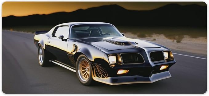 Classic American Muscle Car Mouse Pad Gaming Cool Mousepad Large Extended Computer Desk Pad Mat with Non-Slip Rubber Base Vintage Office Desk Accessories 35.4" x 15.7"