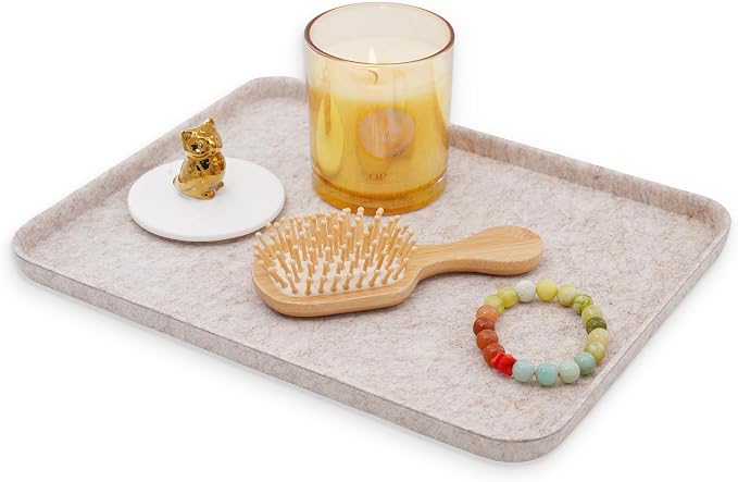 Felt Tray Lid for Storage Bin Drawer Organizer Oatmeal Cap of Box