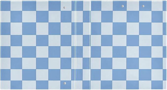 3 Ring Binder Blue Checkered White Buffalo Plaid 1.5 inch Binders Three Ring Binders with Clipboard Fit 8.5'' x 11'' Paper 3 Interior PVC Clear Pockets for Office Supplies