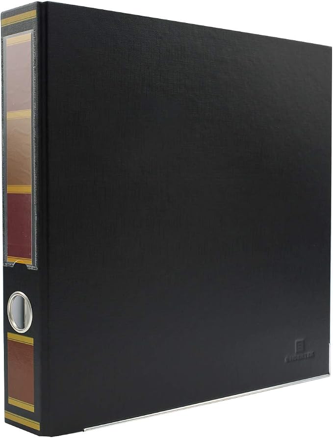 3-Ring Premium Binder - Barrister Black, 2" Spine, by Bindertek | 325 Sheet Capacity, 1.25" D-Rings, Linen-Textured Covers, Steel Reinforced Edges, Spine Label Included