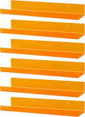 Dezzer 6 Pack Acrylic Shelves for Wall, 15" Acrylic Floating Shelves for Bathroom Bedroom, Invisible Bookshelf Wall Ledge Storage Shelf Books Perfume Toys Action Figure Display Shelves, Clear Orange