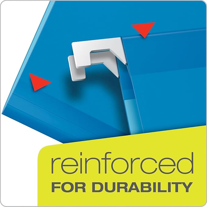 Pendaflex Ready-Tab Reinforced Hanging Folders, Letter Size, Blue, 5 Tab, 25/BX (42622)