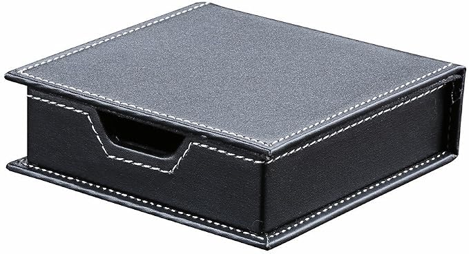 5PCS Desk Organizer and Accessories Set, Pu Leather Office Supplies with Multifunction Desktop Organizer Storage Box, Tissue Holder, Mouse Pad, Note Paper Holder, Pencil Holder for Desk Black
