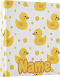 Custom 3 Ring Binder Cute Yellow Ducks 1.5" Round Ring Binders Personalized Name View Binder with 200 Sheet for Kids School Supplies Women Men Office, 1 Pack