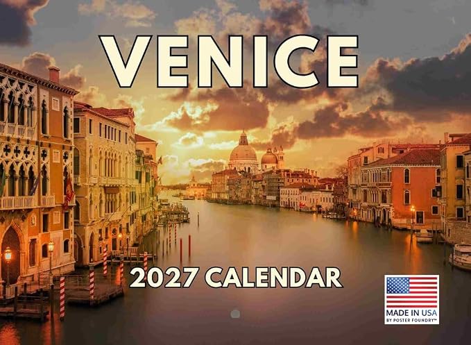 Venice Calendar 2027 Monthly Wall Calender 12 Month