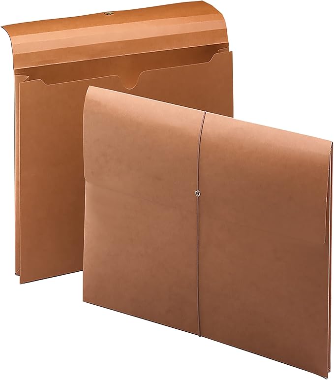 Smead 100% Recycled Expanding File Wallet with Flap and Cord Closure, 2" Expansion, Letter Size, Redrope, 10 per Box (77170)