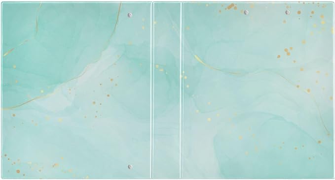 Turquoise Round Ring Binders 1.5 Inch Marble Tie Dye Style 3 Ring Clipboard Binder for Office School Work Supplies File Folder Document 200 Sheet Capacity Easy Open