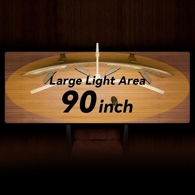 Adjustable LED Desk Lamp with Clamp, 4-Head Eye-Caring CRI95+ Desk Light, Stepless Dimming & Color Temp Remote Control, Flexible Neck, 5-Mode for Reading, Computer, Crafting, 90" Wide Desk Coverage