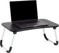 Mind Reader Lap Desk Laptop Stand with Folding Legs, Portable Bed Tray Table for Laptop, Breakfast, Reading, Crafts, MDF, Black