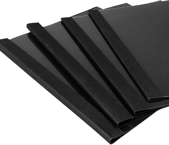RAYSON TBC2346-100BK-US Thermal Binding Covers, Letter Size Black Binding Cover, 1/16in, 1/8in, 3/16in, 1/4in Multi-Size Pack of 100