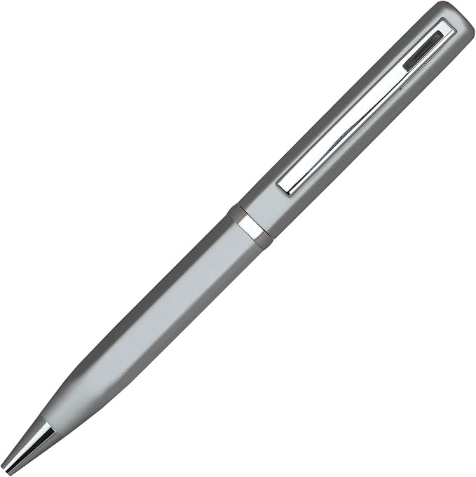 Lanier Licia Ballpoint Pen - Shiny Chrome Ring & Parts with Medium Tip 0.7mm Cross Style Refill (with Accents - White or Black or Pink or Purple)