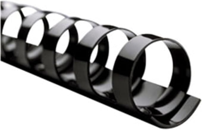 GBC Binding Spines/Spirals/Coils, 1/4" Diameter, 25 Sheet Capacity, CombBind, Black, 100 Pack (4000020)