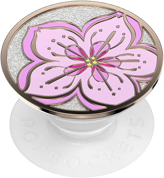 PopSockets Adhesive Phone Grip, Holder- Cherry Blossom | Secure Comfortable Hold, Anti-Drop, Kickstand, Enamel, Designs, Flower, Floral