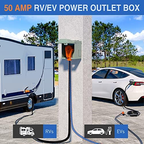 Nilight 50AMP RV EV Power Outlet Box 125/250V ETL Listed 14-50R Receptacle