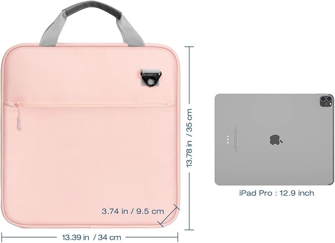 MoKo Zipper Binder, 3 Inch 3 D Ring, 5 Tab File Folders, 700 Sheets, Pink | Water-repellent 900D Oxford fabric with 5 folders, 2 mesh pocket, reinforced handle and adjustable shoulder strap.