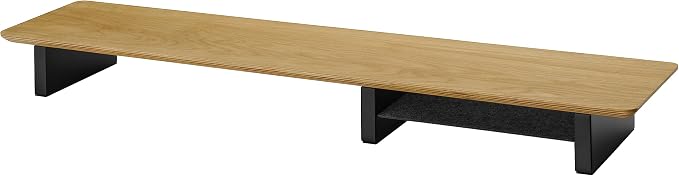 White Oak Wood Desk Shelf for Top of Desk 44 Inch Length Wood Monitor Riser with Middle Shelf