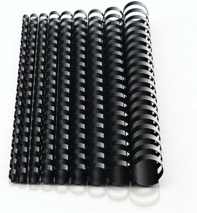 Mead CombBind Binding Spines/Spirals/Coils/Combs, 5/8", 125 Sheet Capacity, Black, 125 Pack (4000135)