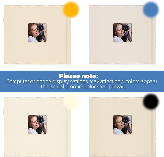 Leather Photo Memory Book 12x12 in, 50 Sleeves Black | 3-ring scrapbook album, 100 pages, PVC protected acid-free, for wedding travel family