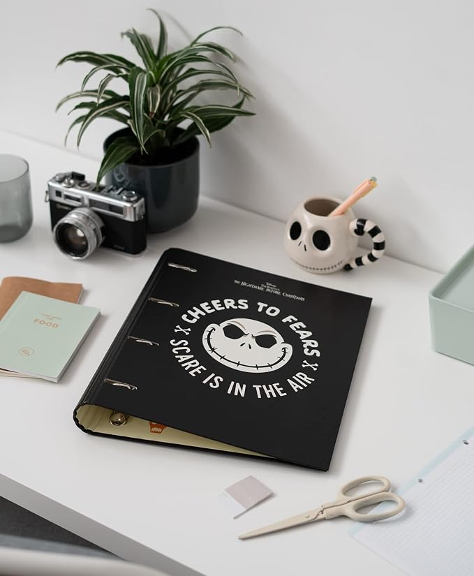 Grupo Erik Disney The Nightmare Before Christmas 4 Ring Binder A4 - Gifts | A4 Folder with Elastic closure, School Folders for Paperwork A4, Back to School Supplies | Disney Stationery Gifts, Merch