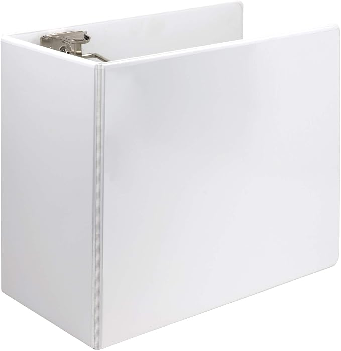Samsill Durable 6 inch 3 Ring Binder, Locking D Ring 100% Recycled Chipboard, White, Pallet of 120 Binders in 20 Cartons