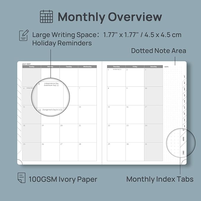 POPRUN 2027 Planner, Large-8.5" x 10.5", Weekly & Monthly Appointment Book
