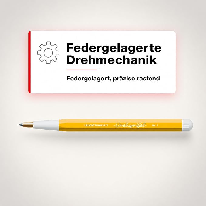 LEUCHTTURM1917 - Drehgriffel Writing Pen (Sunflower) - Ballpoint Pen with Royal Blue Ink Included