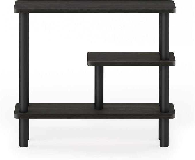Furinno Turn-N-Tube Slim Space Saving Storage Rack, Espresso/Black | Storage Rack, Space Saving Shelf, for Bathroom, Living Room, Entryway