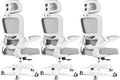 TRALT Office Chair Ergonomic Desk Chair - Gaming Chair with Lumbar Support (3, White) | 330 LBS Home Office Desk Chairs with Headrest, Reading Chair with Flip-up Armrests, Comfortable Computer Chairs (3, White)