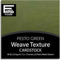 PESTO GREEN—12x12 Textured Cardstock | 80lb Textured Green Scrapbook Paper | Premium Cardstock for Cricut Cutting | 25 Sheets