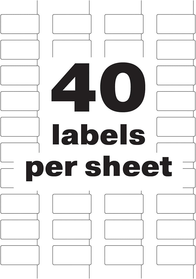 Avery White Asset Tag Labels, 3/4" x 1-1/2", Tamper-Evident Laser Printable Tags, 320 Waterproof Labels (60528)