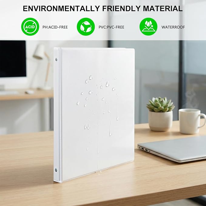 Customizable Round Ring Binder, 0.5 Inch 3 Ring Binder, Minimalist PVC-Free Binder with Clear View Cover, Lay-Flat Design for Lightweight Daily Organization at Home, School & Office