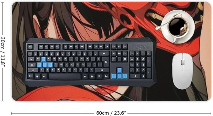 Large Mouse Pad Gaming Mousepad Japanese Female Samurai Anime Girl Cool Desk Mat Big Mousepad Extended Keyboard Computer Pad Office Desk Organizers and Accessories 30x60cm, Style