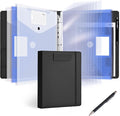 Leathario 1 Inch 3 Ring Binder with Clipboard Storage Vegan Leather | Includes 10 Clear Divider Pockets, 4 Envelope Pockets, 1 Pen Bag and 1 Pen, Suitable for A4/8.5x11 Paper, for Students Work