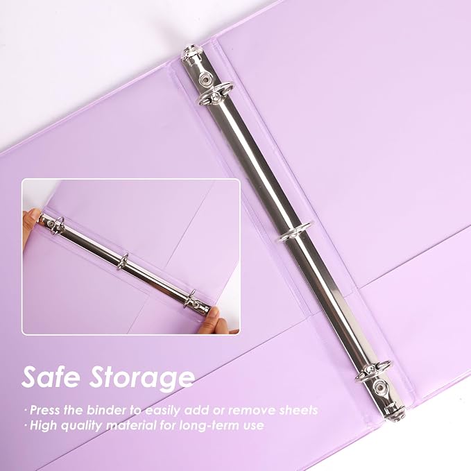 EOOUT 1 inch 3-Ring Binder 12 Pack Assorted Pastel Color with 2 Pockets Inside, Fits 11 x 8.5 Inch Paper with 175 Sheets Capacity, for Office, Home, School Project