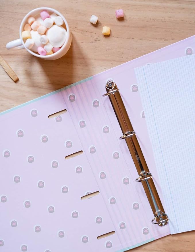 Grupo Erik Pusheen Cat 4 Ring Binder A4 - Kawaii Stationery Gifts, Merch | A4 Folder with Elastic closure, School Folders for Paperwork A4, Back to School Supplies | Pusheen Merchandise