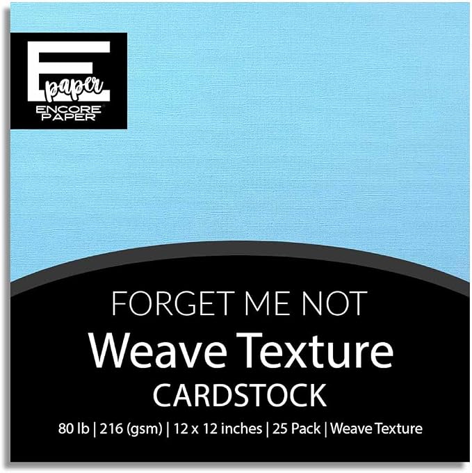 Forget-Me-Not—12x12 Textured Cardstock | 80lb Textured Blue Scrapbook Paper | Premium Cardstock for Cricut Cutting | 25 Sheets