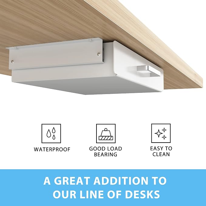 Gome Under Desk Pull-Out Drawer - Storage Organizer Office Mounted, Easy Slide-Out Pencil Drawer for Saving Space, Ideal for Sit-Stand Workstation